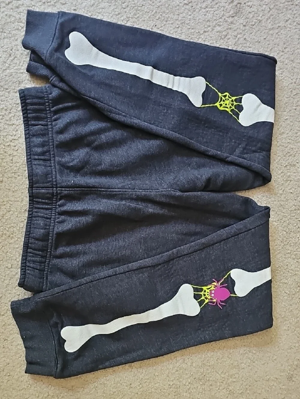 Cat & Jack Dark Gray Joggers with White Bone Graphic